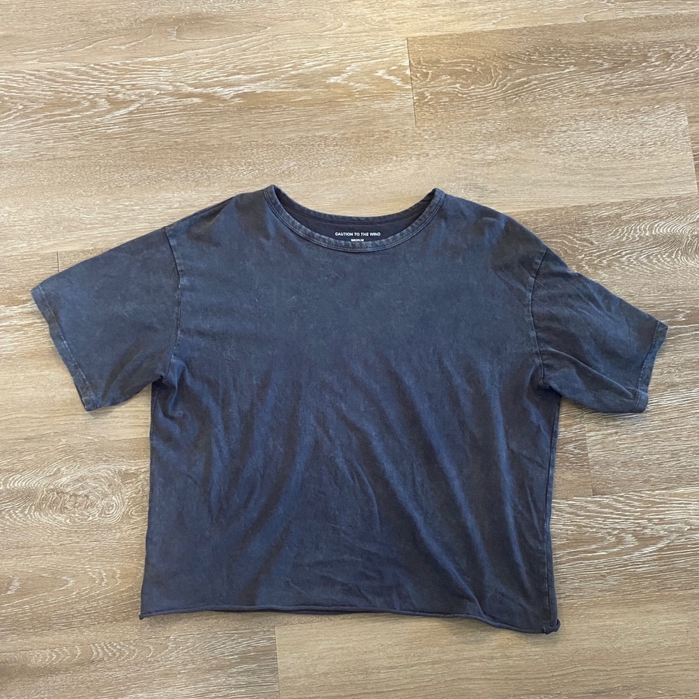 Caution To The Wind Cropped Short Sleeve Tee